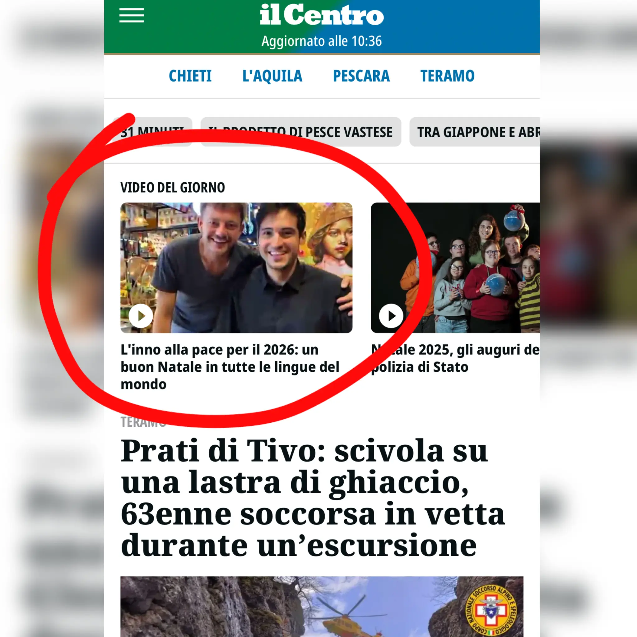 Il Centro, L'inno alla pace per il 2026: un buon Natale in tutte le lingue del mondo