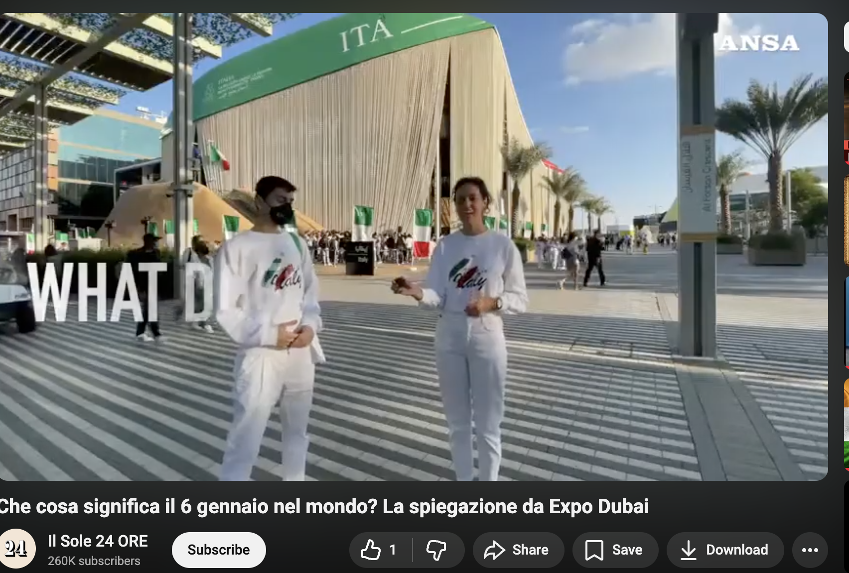 Il Sole 24 Ore. Che cosa significa il 6 gennaio nel mondo? La spiegazione da Expo Dubai